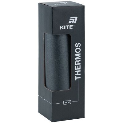 Термос Kite 500 мл чорний (K25-1224-1) Винница - изображение 4