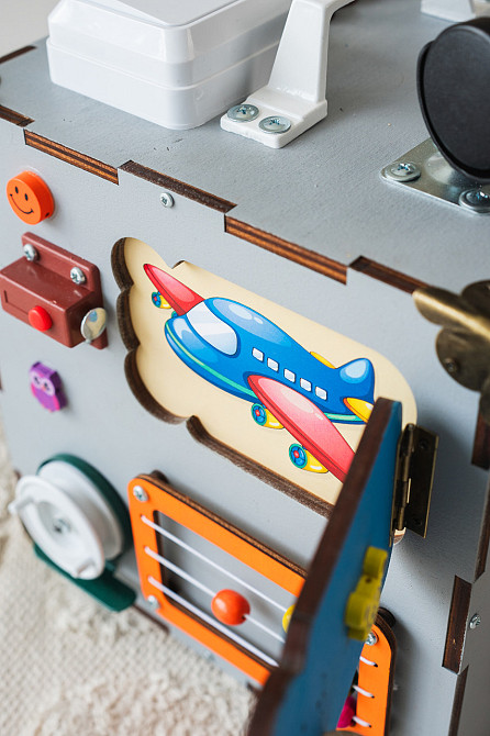 Маленький Бізікуб 23*23*23 Сірий дитячий куб Бізікуб для хлопчика Бізіборд Тернопіль - фото 8