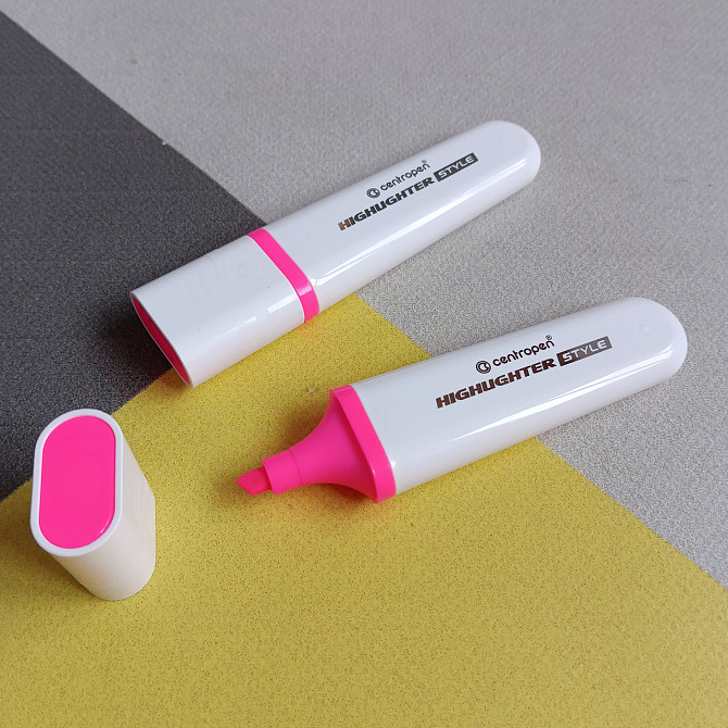 Текстмаркер "Centropen" клин. Highlighter Style 1-4,6мм рожевий Київ - фото 1