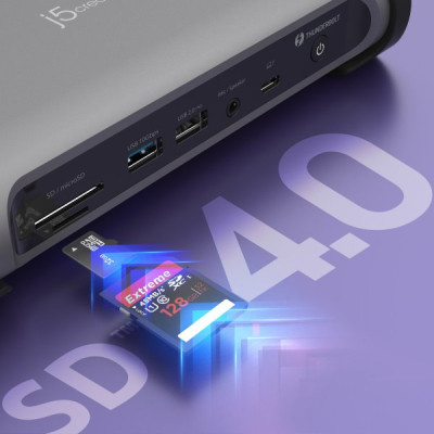 Порт-репликатор J5create Dock-Station USB-C 15-in-1 (HDMI/DP/PD/USB-A/USB-C/LAN/картридер/audio) (JTD568-EN) Винница - изображение 9