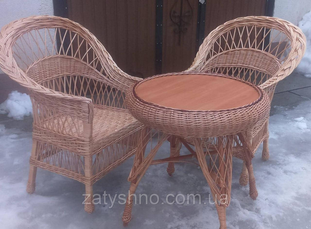 Меблі плетені з круглим столом Київ - фото 6