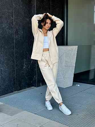 Флисовый женский спортивный костюм Молочный 46/48 Харьков