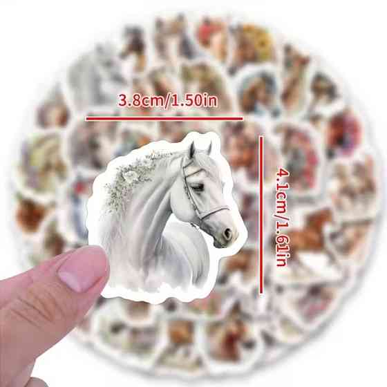 Набор стикеров с лошадьми в акварельном стиле – 50 шт Киев
