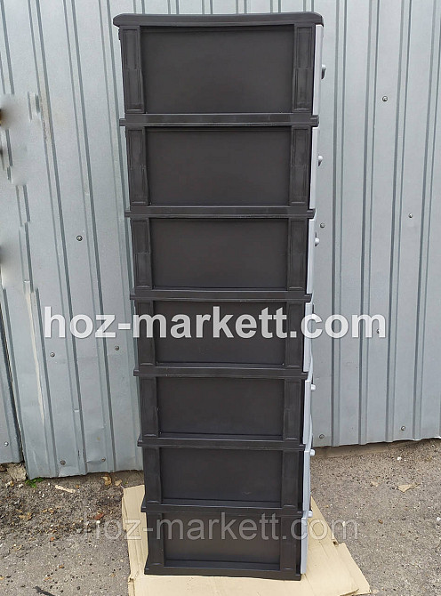 Комод пластиковый Стиль на 7 ящиков серый Харьков - изображение 2