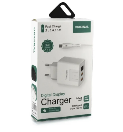 СЗУ Мережева Зарядна Пристрій USB x 2/ A-14 - 2USB / Цифровий Дисплей / CX-QC03 / ART-5740 Дніпро