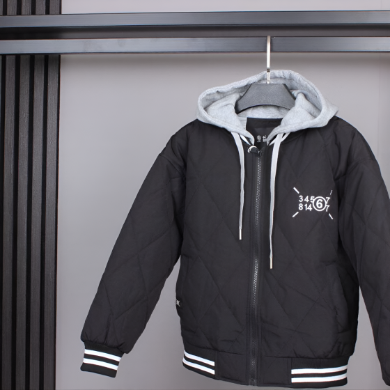 Куртка бомбер черная для мальчиков 122,128,134,140 Николаев