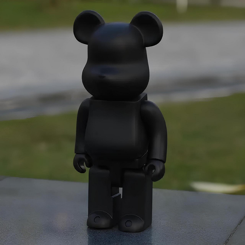 Дизайнерская игрушка Беарбрик 28 см чёрный. Статуэтка Bearbrick 400% Black. Bearbrick Киев - изображение 2
