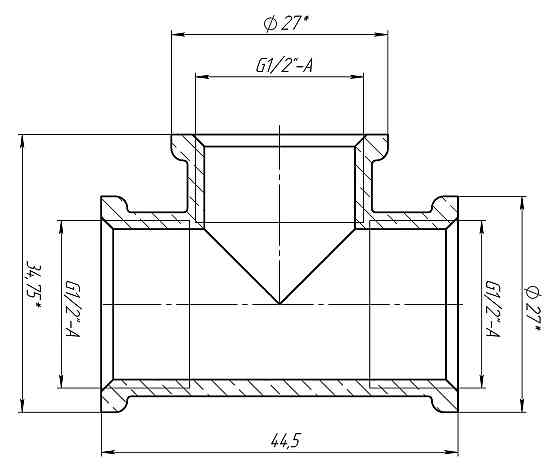 Тройник 1/2″ВВВ латунный LT331S OPTIMUM (000030987) Киев