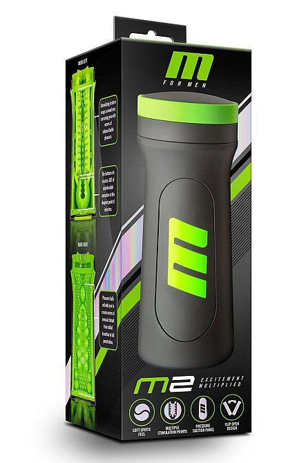 Мастурбатор в колбе M FOR MEN M2 SUPERIOR STROKER BLACK Sex Aura Киев - изображение 5