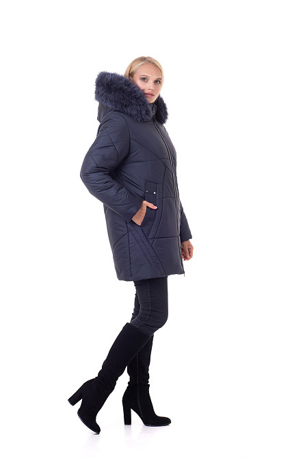 Зимова жіноча куртка з хутром батал Київ - фото 2