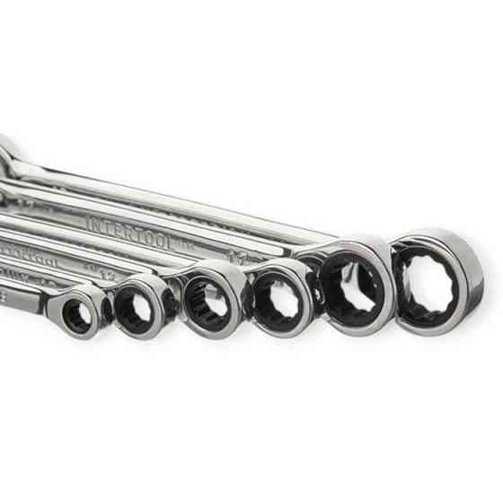 Набор ключей рожково-накидных с трещеткой 8-19 мм 12 шт (планшет) CrV Мукачево