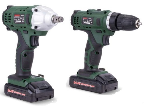 SR-035 Набір ударного гайковерта та шуруповерта 24,4 В, 2 АКБ, 18+1 режим, комплект з аксесуарами Одеса - фото 2