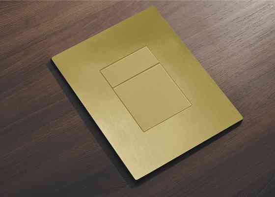 Панель змиву пластикова Koer KT-0607-12 157x198x3mm, кнопка квадратна (колір матове золото) (KR5715) Київ