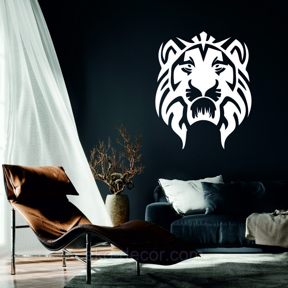 Декоративное настенное Панно «Лев» Декор на стену 50*40 см, Белый Киев - изображение 1