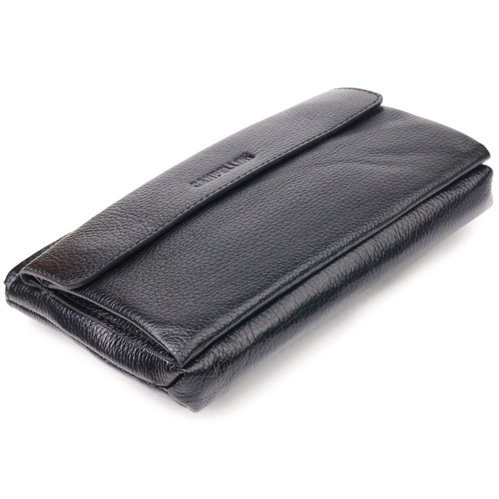 Чоловічий стильний клатч із натуральної шкіри CANPELLINI 21551 Чорний Київ - фото 3