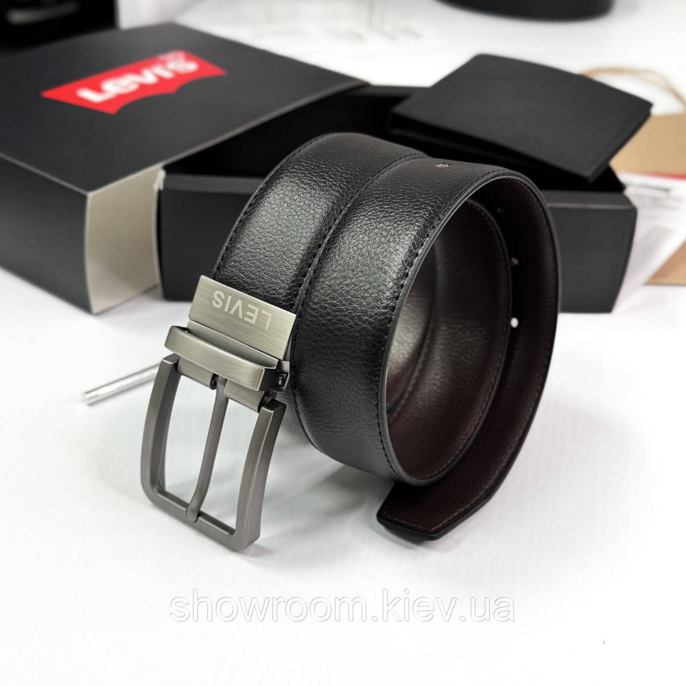 Чоловічий подарунковий набір ремінь та гаманець Levis (519) Київ - фото 13