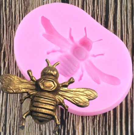 Молд силиконовый Пчела 64 на 43 мм розовый Киев - изображение 1
