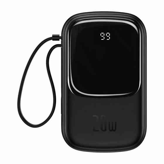 Зовнішній акумулятор Baseus Qpow Digital Display quick charging 20000mAh 22.5W(Type-C Cable)Black Київ