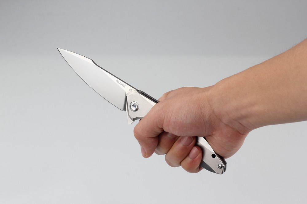 Ніж складаний туристичний Ruike P128-SF, (9.3 см) 14C28N / 3cr14n сірий Київ - фото 4