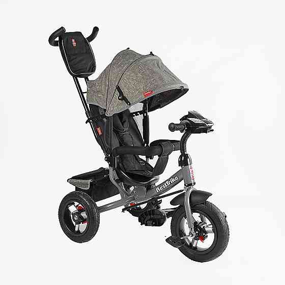 Велосипед триколісний Best Trike з батьківською ручкою надувні колеса Сірий (35-723) Чернігів