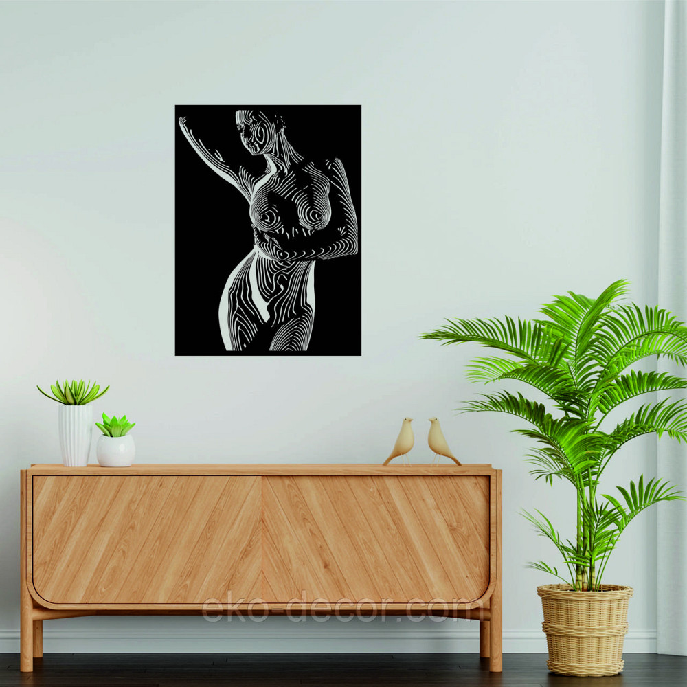Декоративне настінне Панно «Жіноче тіло», Декор на стіну 70*51 см, Чорний Київ - фото 7