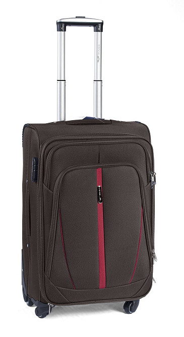 Валіза тканинна WINGS 1706 мала 55 см коричнева 4 колеса Київ - фото 6