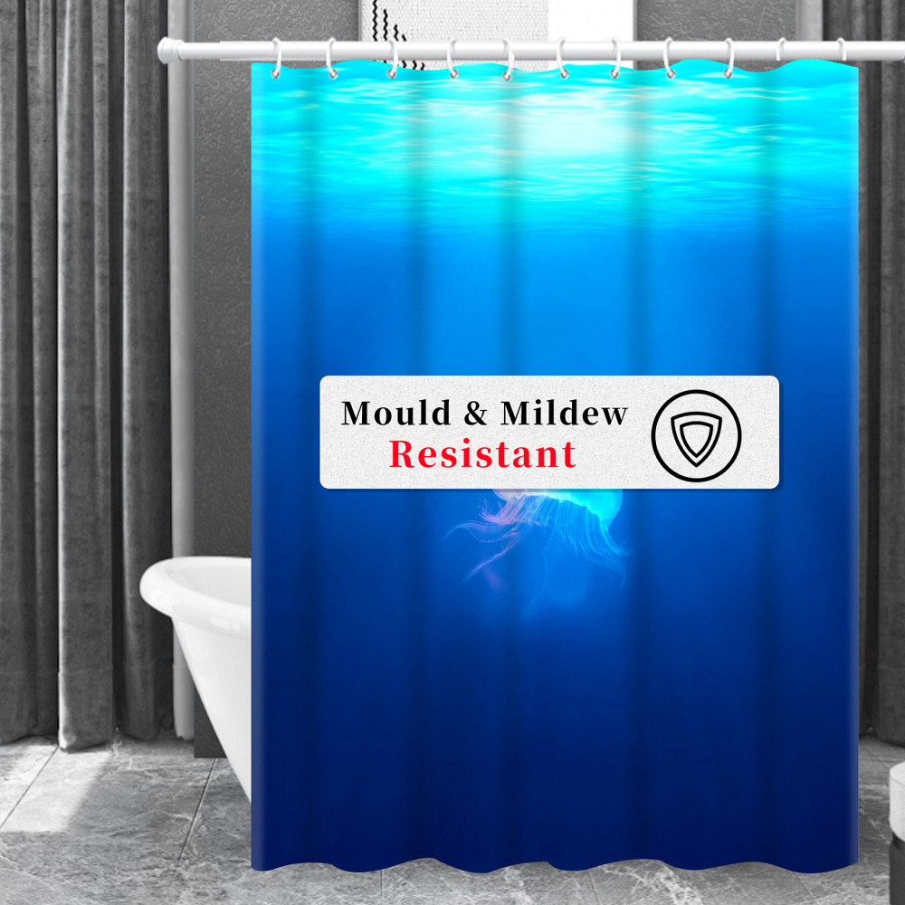 Шторка для ванны из полиэстера водонепроницаемая Bathlux 180x180 см с кольцами, занавеска для ванной комнаты Каменец-Подольский - изображение 2