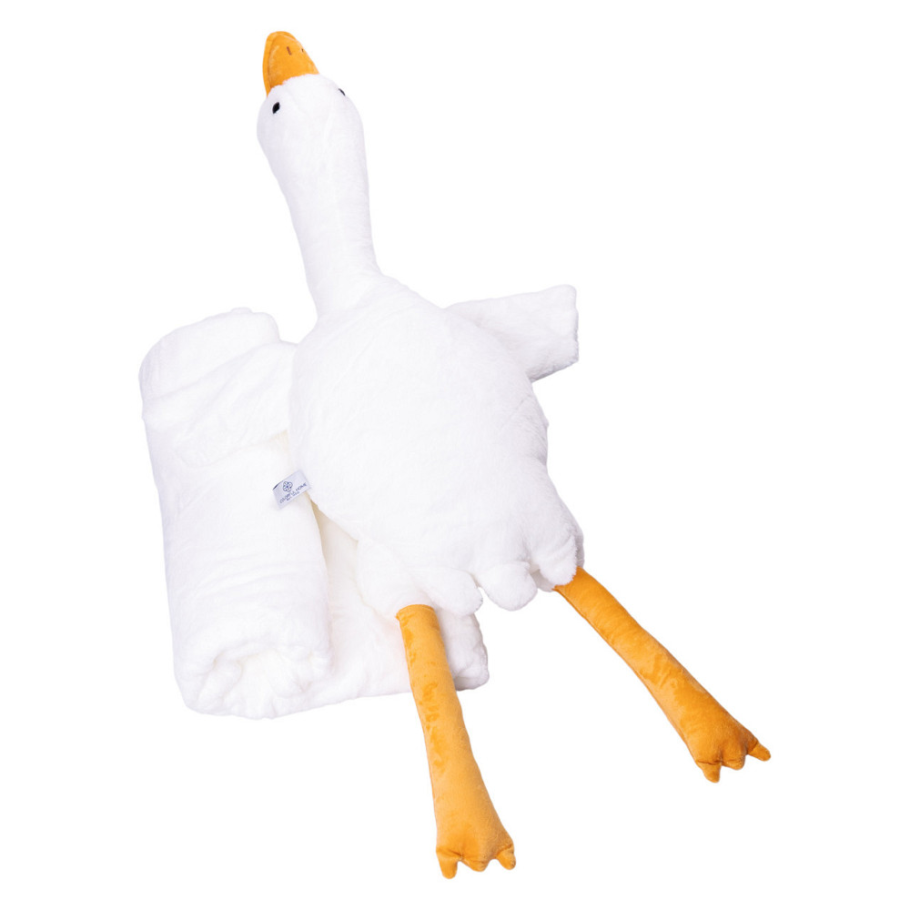 Подушка-іграшка Гусь з пледом 89 см Білий Colorful Home Київ - фото 1