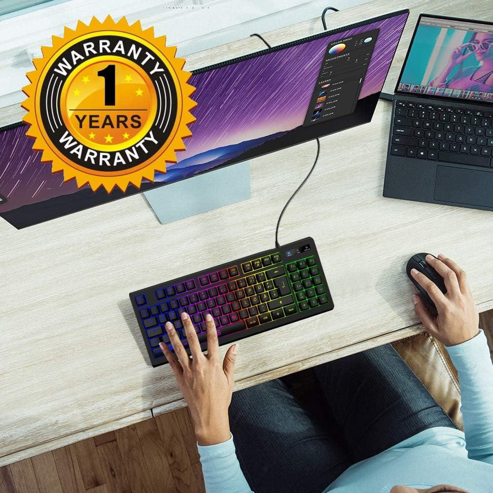 Игровая клавиатура KLAS REMO G076, 90 клавиш, RGB-подсветка, Anti-Ghosting 25 клавиш, QWERTZ, USB, черная Киев - изображение 7