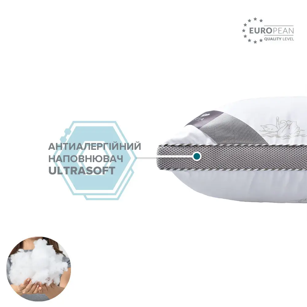 Подушка IDEIA Super Soft Classic 50х70 см з дихаючим бортом (56860857) Чернівці - фото 8