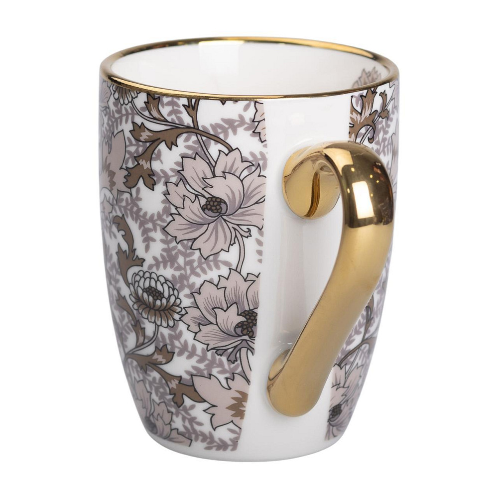 Чашка фарфорова 400 мл з золотим ободком і ручкою Коричнева Київ - фото 2