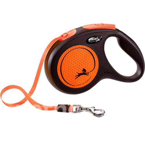 Повідець-рулетка Flexi New Neon М стрічка 5м/25 кг (Помаранчевий) Вінниця