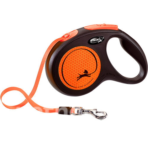 Повідець-рулетка Flexi New Neon М стрічка 5м/25 кг (Помаранчевий) Вінниця - фото 1