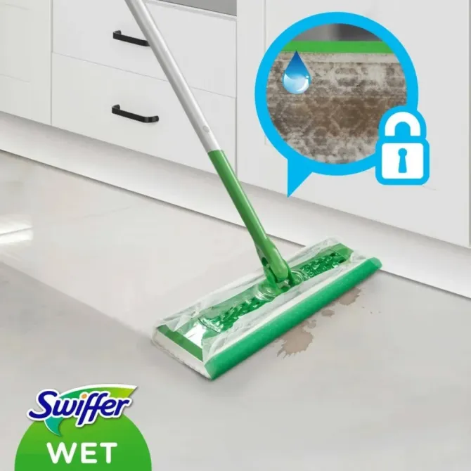 Сменные влажные салфетки для швабры Swiffer wet, 10 шт с ароматом лимона Львов - изображение 2