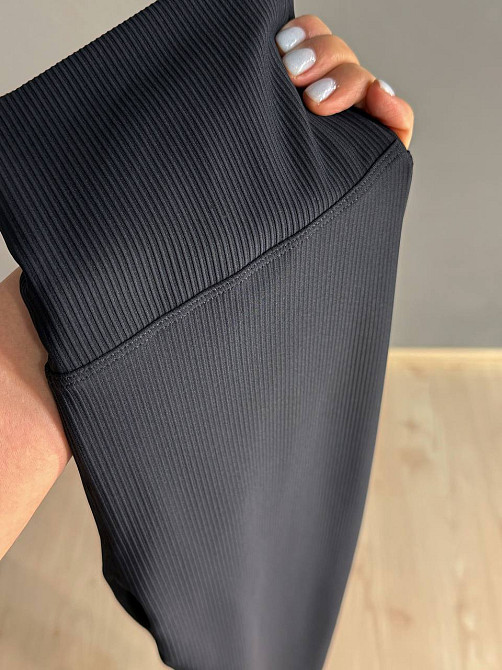 Лосини жіночі A-N 26001 в рубчик з широким поясом чорні, чорний, M Київ - фото 10