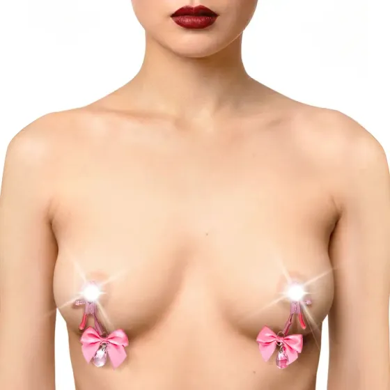 Затискачі для сосків з регулюванням Art of Sex - Flirty Bow, колір рожевий Львів