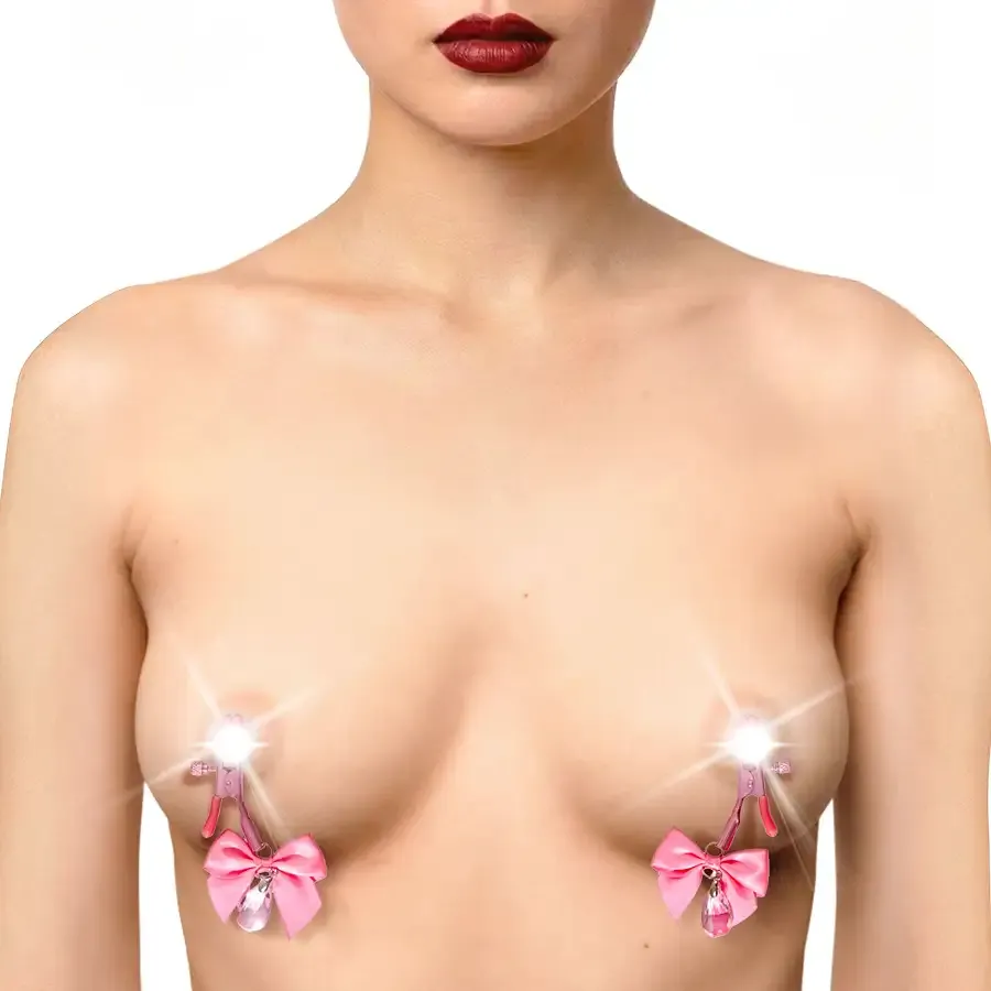 Затискачі для сосків з регулюванням Art of Sex - Flirty Bow, колір рожевий Львів - фото 2