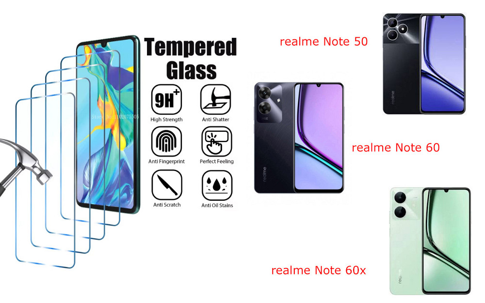 Защитное стекло ArmorGlass для realme Note 50, Note 60, Note 60x – устойчивое к царапинам и ударам Киев - изображение 1