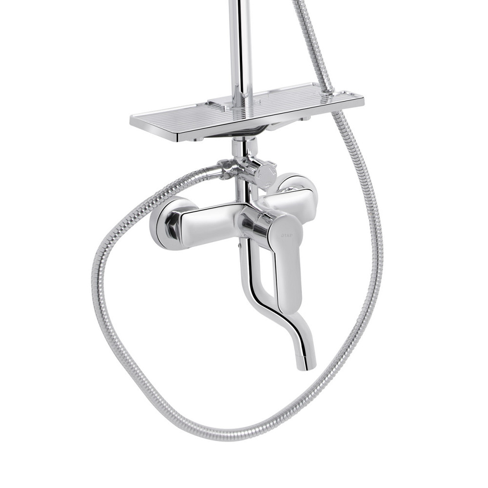 Душова система універсальна Qtap Plava на три споживачі (з виливом) з поличкою QT1005CRM Chrome Київ - фото 3