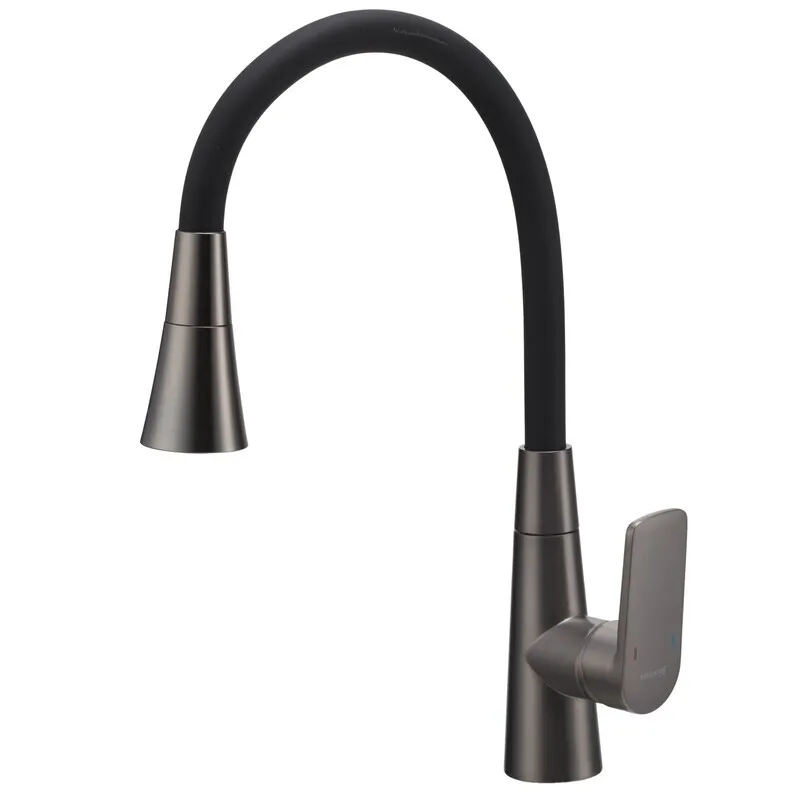 Кухонный смеситель Mixxus Premium Matis 011-T NUT Graphite с черным силиконовым изливом (MI8268) Харьков - изображение 8