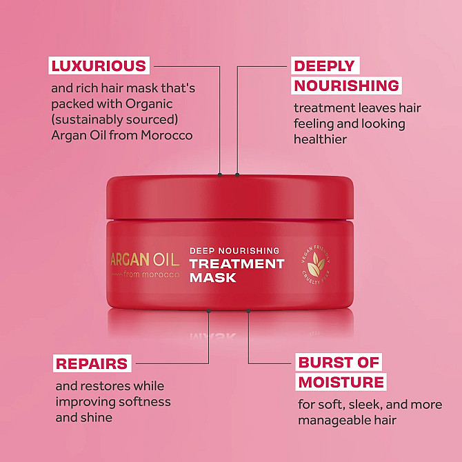 Живильна маска з аргановою олією Argan Oil from Morocco Deep Nourishing Treatment Mask Lee Stafford 200 мл Вінниця - фото 5