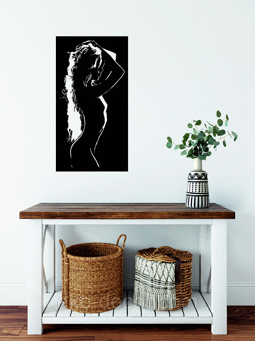 Декоративное настенное Панно «Силуэт женщины», Декор на стену 70*37 см, Черный Киев - изображение 6