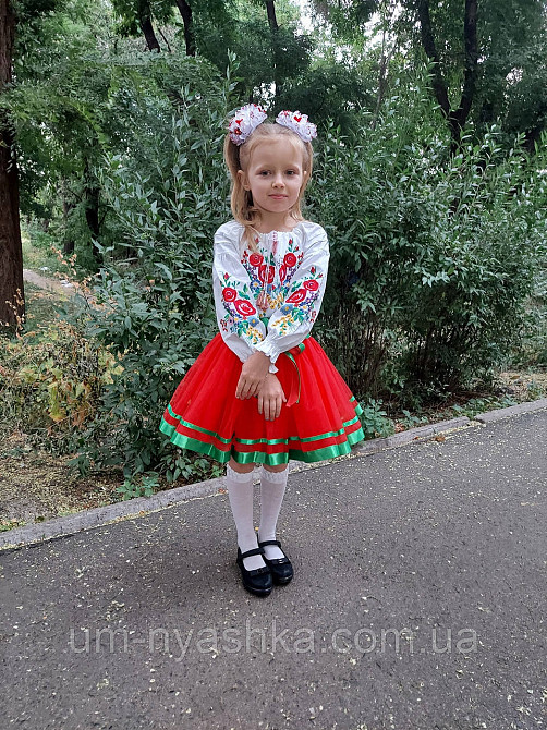 Костюм вишиванка "Розалія червона" для дівчаток 104-152 Кривий Ріг - фото 2
