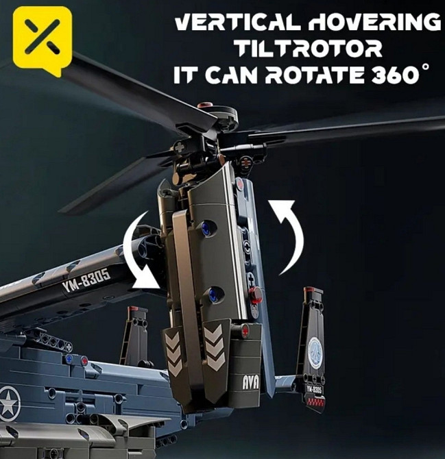 Конструктор великий вертоліт літак 1486 деталей Lego Toylinx. Харків - фото 4