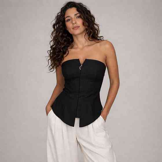 Жіночий базовий корсет турецька костюмка Чорний, 46 Одеса