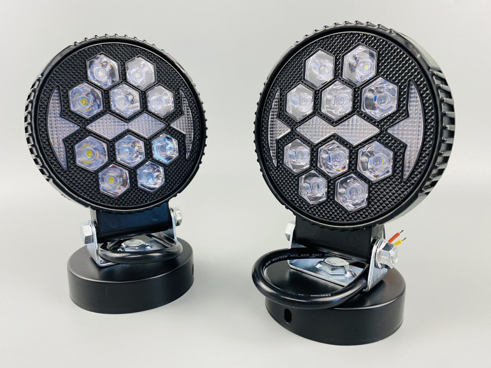 Фара LED кругла 14led chip 9-80V алюмінієвий корпус, кріплення, повітряний клапан Мукачево - фото 3