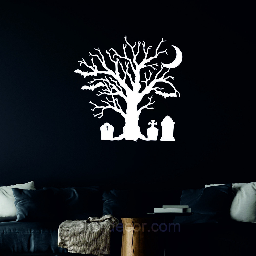 Декоративное настенное 3D Панно «Хэллоуин», Декор на стену с объемом 90*90 см, Белый Киев - изображение 4