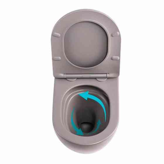 Унітаз підвісний Qtap Robin Ultra Quiet 520×365×340 мм, Stone grey, із сидінням Slim Duroplast/Soft-close/Quick Release Київ