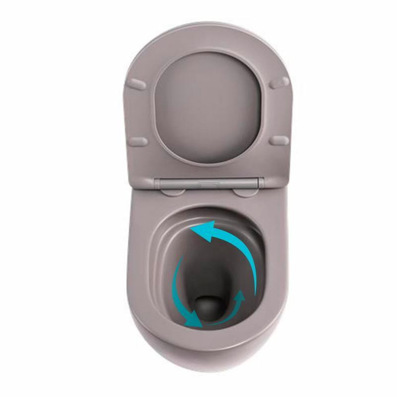 Унітаз підвісний Qtap Robin Ultra Quiet 520×365×340 мм, Stone grey, із сидінням Slim Duroplast/Soft-close/Quick Release Київ - фото 6