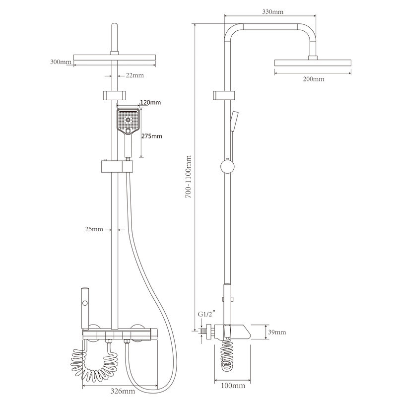 Душова колона Champion PBR-009-J графіт з кнопковим змішувачем, 4 режими CH6 Харків - фото 5